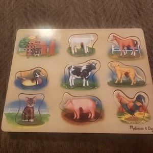 Melissa & Doug Farm Sound Learning Peg Puzzle Board